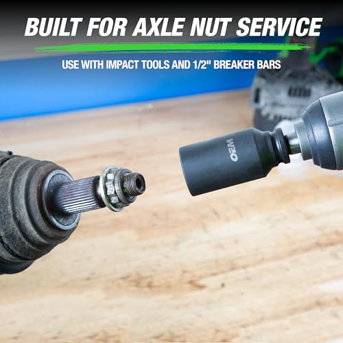 OEMTOOLS 37321 8 Piece 1/2 Inch Drive Axle Nut Socket Set, 12 Point Set, 29mm, 30mm, 32mm, 34mm, 35mm, 36mm, 38mm, and 39mm Socket Set with Case - style: 12 Point