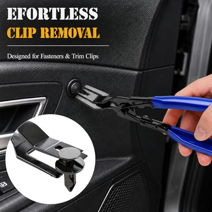 3 Pcs Auto Clip Pliers Set & Fastener Remover – Car Trim Rivet Removal Pry Tool Repair Kit with Storage Bag, for Automotive Door Panel, Upholstery, Dashboard, Plastic Fasteners (Blue) - color: Blue