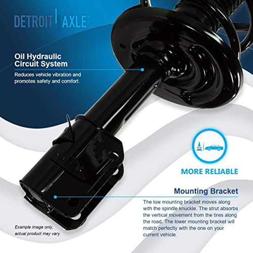 Detroit Axle - Front 4pc Struts Kit for 09-14 Nissan Maxima, Struts & Coil Spring Rear Shock Absorbers 2009 2010 2011 2012 2013 2014 Replacement Suspension - size: 4AQ48510/ strut shock kit
