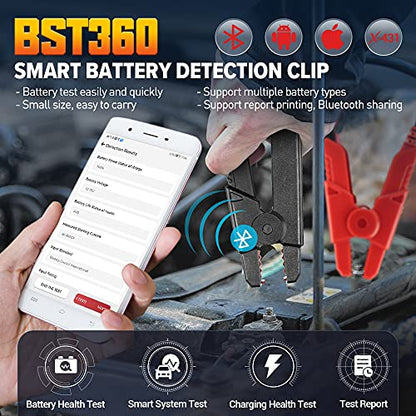 Launch Upgraded BST360 6V 12V Car Battery Tester, Bluetooth Battery Load Tester Charging Cranking System Analyzer for Android/iPhone/Launch X431, 100-2000 CCA Alternator Tester Voltmeter