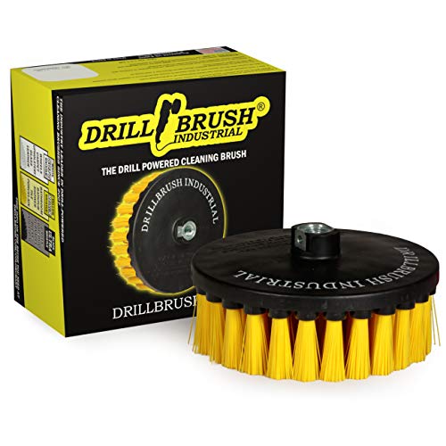 Bathroom Accessories - Cleaning Supplies - Boat Brush - Deck Scrub Brush – 7in - Medium Yellow Bristles - Variable Speed Polisher - 5/8 x 11 Threaded Hub - Tile - Shower Cleaner - Porcelain – Flooring - color: Yellow