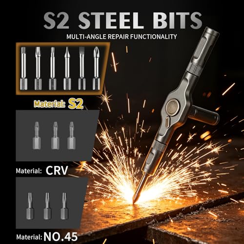 42 in 1 Magnetic Ratcheting Screwdriver Set, Multi-Bit Magnetic Screwdriver Kit with S2 Steel Bits & T-Handle Ratchet,Portable Repair Ratchet Screwdriver for Computer,Watch, Bicycles DIY,Gifts for Men - size: 42 In 1