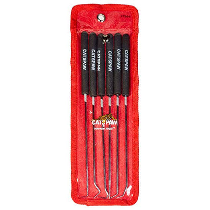 Mayhew Tools 17991 9-3/4” Long Hook & Pick, 6-Piece, Black