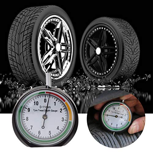 Jackyee Car Tyre Tread Depth Gauge Trucks Van Tire Pointer Monitor Measure Device Tool Stainless Steel&Plastic
