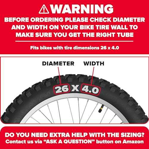 Ultraverse 20x4.0, 24x4.0, 26x4.0, 20x3.0, 26x3.0, 16x4.0/3.0, Inner Tubes | Schrader Valve, Ideal for Mountain Bikes & E-Bikes with Fat Tires, Durable & Reliable 2 Pack with Tire Levers - size: 26 inch x 4.0