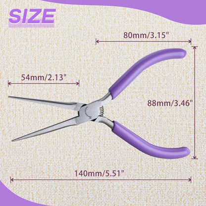SPEEDWOX Mini Needle Nose Pliers With Smooth Jaw 5" Precision Wire Looping Pliers For Jewelry Making And Small Object Gripping - style: Needle Nose Pliers