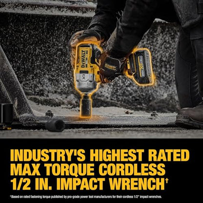 DEWALT 20V MAX XR 1/2 Inch Cordless Impact Wrench Kit with Hog Ring Anvil, Battery and Charger Included (DCF961GP1) - style: Kit with Battery