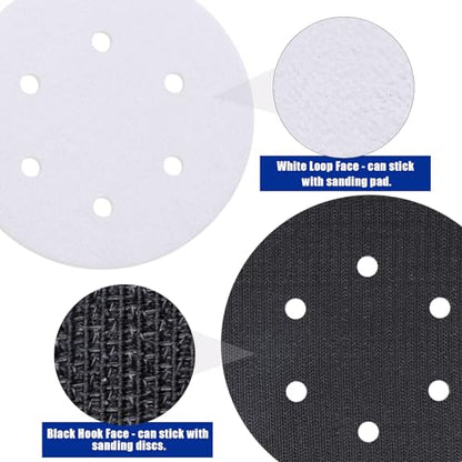 5 Pack Interface Pads, 6 Inch 6 Holes Hook and Loop Soft Density Sponge Cushion Buffer Backing Pad, Foam Sanding Interface Pads for Orbital Sander Automotive Woodworking Polishing - size: 6 inch 6 Hole - 5 Pack