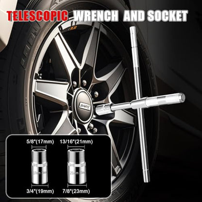 Car Jack Kit 2.5 Ton (5512 lbs),Scissor Jack for Car with Rubber Pad, Equipped with Upgraded Cross Wrench, Portable tire Jack Replacement kit, and SUV MPV car Emergency