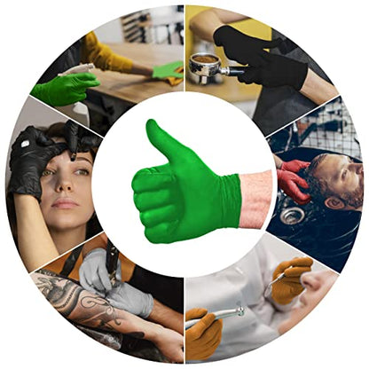 L3 Level 3 Nitrile Gloves - Professional Heavy Duty Disposable Gloves - Latex Free - Fits Snug - Box of 100 - color: Lime, size: Medium (Pack of 100)