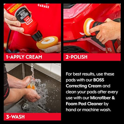 Griot's Garage 3" BOSS Correcting Foam Pads for Car Polishing, Buffing, Detailing and Light to Moderate Auto Paint Correction, Durable, Machine-Washable, Pack of 3 - size: 3" Pads (Set of 3)
