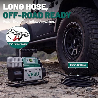 ‌RV Air Compressor 12V Tire Inflator, 150PSI with Auto Shut-off, Digital Display & Preset, 5.65CFM Fast Inflation for Off-road Vehicles, Trucks, SUVs, RVs, ATVs, Corded Electric - style: Single Cylinder + Digital Display