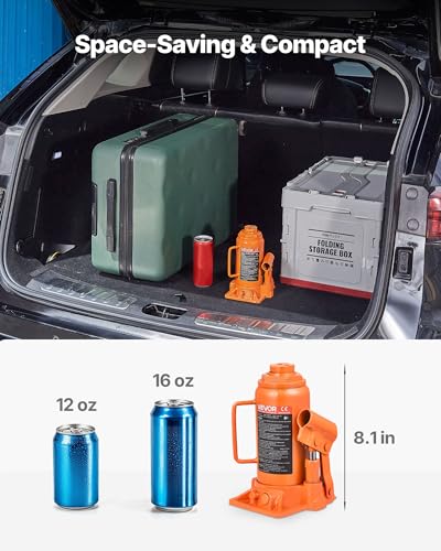 VEVOR Hydraulic Bottle Jack, 12 Ton/24000 lbs All Welded Car Hydraulic Jack, Features 7.5-14 in Lifting Range & 3-Section Long Handle, for Pickup Truck, Truck, RV, Auto Repair Industrial Engineering - style: 12T