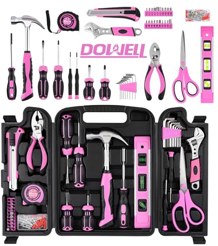 DOWELL 123-Piece Pink Home Repair Tool Kit for Women & Girls - All-in-One DIY Toolkit with Ergonomic Handles, Durable Toolbox, Non-Slip Grips | Perfect Gift for Wives, Moms, Crafters - size: 123PCS