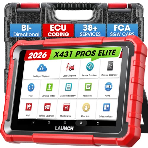 Launch X431 PROS Elite 2026 New Bidirectional Scan Tool, 38+ Services, ECU Coding, All-in-One Full System Diagnostic Scanner, Support CANFD&DoIP, FCA AutoAuth, V.A.G Guided, 2 Years Free Update