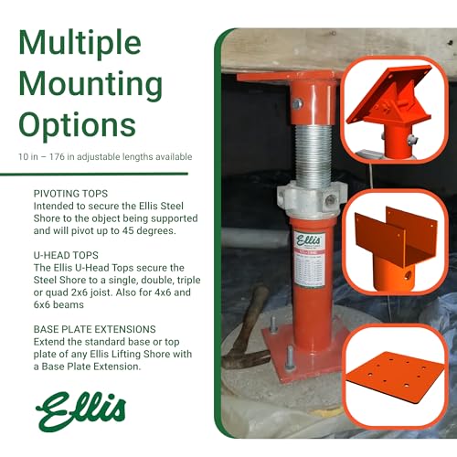 ELLIS Heavy-Duty Adjustable Steel Shore - Basement House Jack for Floor Leveling, Foundation, Beams & Concrete Bracing - 48,000 lb Capacity, 19"-32" Adjustable Support - size: 19" - 32" Adj. Safe Load Capacity (48,000 lb)
