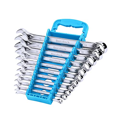 DURATECH Combination Wrench Set, Metric, 11-Piece, 8-19mm | 12-Point, CR-V Steel, Organized in Wrench Holder - size: Set (8 mm to 19 mm)