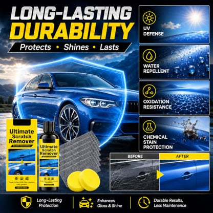 2Pack Nanopolix Car Scratch Remover, Quick Fix Removal Paste for Deep Scratches,Nano Ultimate Car Cloth All Paint Colors Polishing Kit