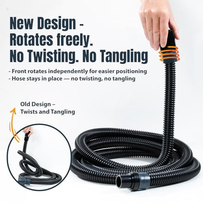 POWERTEC 70347 10 Ft. Dust Collection Hose Kit with 5 Fittings for Woodworking Power Tools Home and Wet/Dry Shop Vacuums