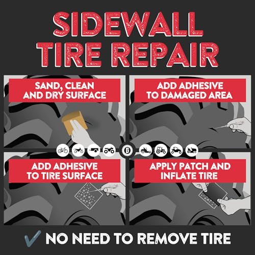 GlueTread Expedition All-Inclusive Off-Road Tire Repair Kit | Repair Any Kind of Tire Damage or Puncture | Includes Sidewall Tire Repair Patches, Plugs, and Colby Emergency Valve Stems