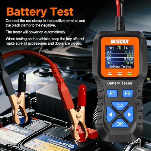 IKOSCAN K1S Car Battery Tester 24V 12V Load Tester | 100-2000CCA Car Alternator Tester,Alternator Analyzer,for Car Truck SUV Boat Yacht Motorcycle ATV