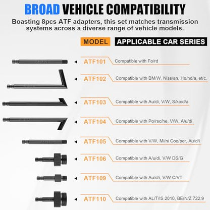 Transmission Fluid Transfer Pump Kit, 3L Manual Refill System with Pressure Gauge - 8pcs ATF Adapters, Premium Professional Automotive Fluid Filler & Oil Change Tool for Transmission Service