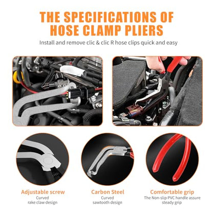 5PCS Electrical Disconnect Pliers, Automotive Electrical Plug Connector Disconnect Tool, Connector Separator, Car Safety Hammer,Hose Clamp Pliers, Applicable to Cars, Trucks, SUVs - size: Pliers-05
