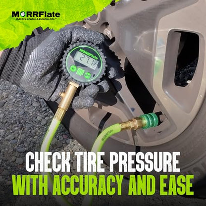 MORRFlate MF Flexi Pressure Pro Digital Tire Pressure Gauge with Purge Valve, 16" Hose, and Rip Away Molle Panel Carrying Bag