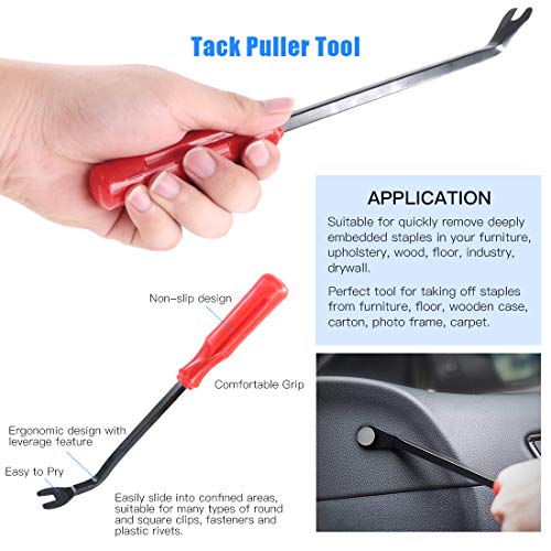 Glarks 11Pcs Auto Trim Removal Tool Kit, Universal Car Panel Trim Upholstery Rivets Clip Puller Plier Fastener Remover Automotive Door Panel Trim Removal Tool for Car Door Panel Dashboard