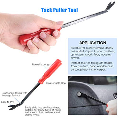 Glarks 11Pcs Auto Trim Removal Tool Kit, Universal Car Panel Trim Upholstery Rivets Clip Puller Plier Fastener Remover Automotive Door Panel Trim Removal Tool for Car Door Panel Dashboard