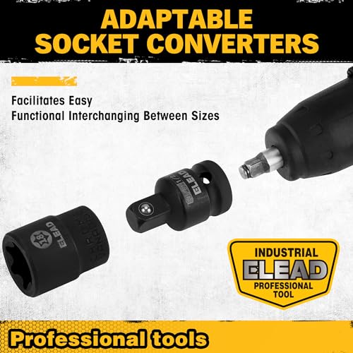 31-Piece Torx Bit Socket Set: 14 Star Bits T8-T70 & 13 E-Torx Sockets E4-E24, Premium CR-V & S2 Alloy Steel, High Torque Laser Marked for Automotive Mechanic - style: 31-Piece Torx Bit Socket Set