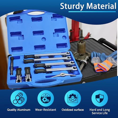 3 in 1 Gear Puller Set, 8pcs 2 Jaw Bearing Flywheel Puller Kit with Reversible Jaws, Cr-V Steel Heavy Duty Pulley Puller Tool for Pulley Gear Bearing Flywheel Removal