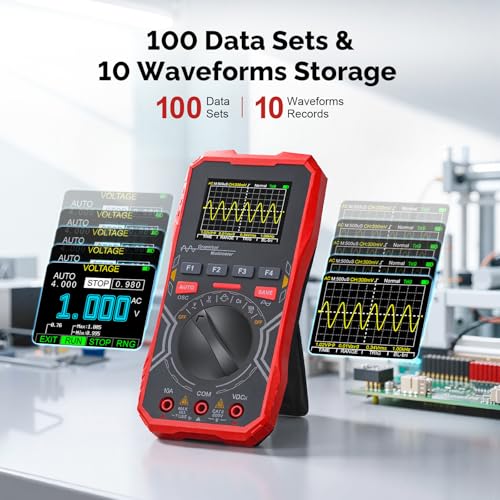 2-in-1 Handheld Oscilloscope Multimeter - 1MHz Bandwidth 2.5MS/s Sampling Rate, Digital Oscilloscope & Auto-Ranging Multimeter Combo, 2.4" Backlit Display with Probes, for Electronics DIY, Repair - size: HO-12