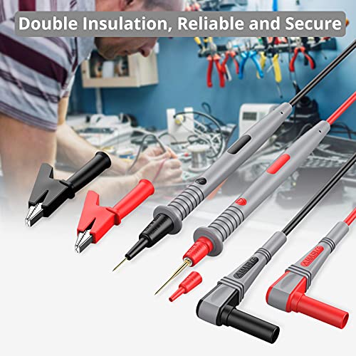 Proster Multi Test Leads Kit - Electrical Multimeter Test Lead with Alligator Clips Test Probe Spring Grabber Banana Plug Volt Meter Leads for Voltage Circuit Tester - style: Test Leads 21pcs