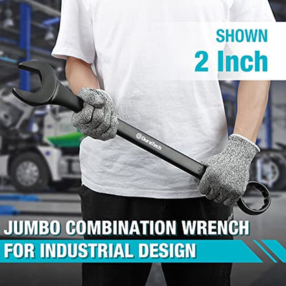 DURATECH Jumbo Combination Wrench Set, SAE, CR-V Steel | Black Electrocoat，1-3/8", 1-1/2", 1-5/8", 1-3/4", 1-7/8", 2" wrench， with Pouch - size: SAE