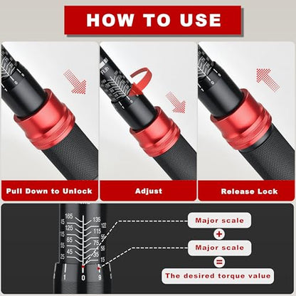 AEROFORCE 1/4 & 3/8 & 1/2-inch Drive Click Torque Wrench, 41Pcs Torque Wrench Set with Sockets and extensions, Hex, Torx, magnetic Spark Plug for Car, Motorcycle, Bike Repair - size: 1/4" & 3/8" & 1/2" (41-Piece), style: 4 - 20 lb-ft & 5 - 45 lb-ft & 15 -