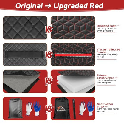 Upgraded Rolling Creeper Mat for Mechanics, 60 x 28 in Padded Automotive Work Mat for Cars, SUVs & Pickup Trucks, Red - color: Red