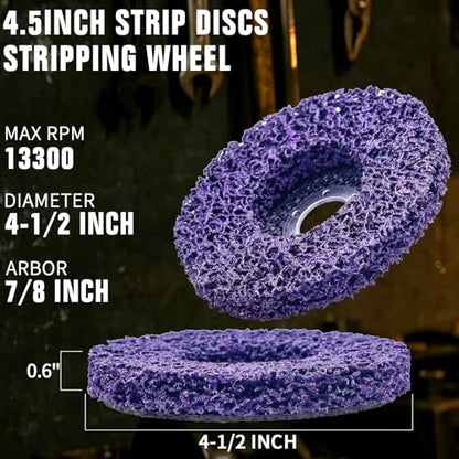 Stripping Discs 4-1/2" Paint & Rust Removal Wheels for Angle Grinder, Paint Rust Oxidation Weld Scale & Coating Removal Stripping Wheels, Multi-Color Abrasive Disc Set 6-Pack（Black Purple Green） - color: PURPLE&BLUE&BLACK
