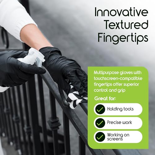 Inspire Black Nitrile Disposable Gloves | 4.5 Nitrile Disposable Safety Medical Cooking Cleaning Gloves - size: X-Large, style: Black - Case of 1000