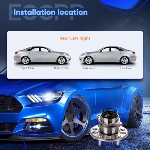 ECCPP 2-Piece 512340 Wheel Hub Bearing for Hyundai for Elantra 2007-2012 | 5 lugs w/ABS Sensor Pre-Greased Sealed - size: 512340*2