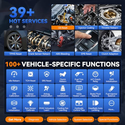 Bidirectional Scan Tool VDIAGTOOL VD70S, 2026 Wireless OBD2 Scanner Diagnostic Tool with 39+ Resets, All System Scanner for Car, FCA Autoauth, CAN FD & DoIP, Online Coding, PMI, 3 Years Update