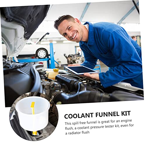 STOBAZA 15-Piece Spill-Free Radiator Coolant Filling Funnel Kit for Automotive Use – Universal Compatibility Sturdy Design Non-Spill Coolant Tool