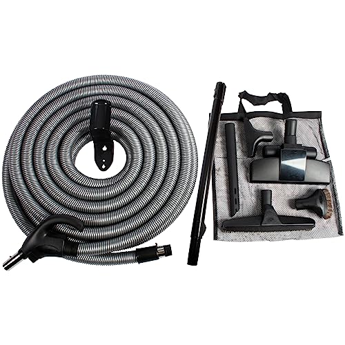 Cen-Tec Systems 97338 Central Vacuum Low Voltage Attachment Kit with Switch Control Hose, 50 Ft, Black - size: 50 Ft. Hose