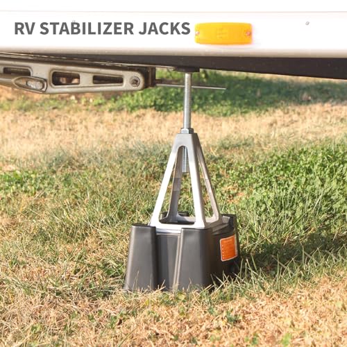 OULEME RV Stabilizer Jacks, 7900 lbs Capacity, Stack Jack Stands for RV Camper Travel Trailer, Support up to 7900 Lbs, with Additional Screw Nuts and Cushion Rubber Mats - 4 Pack