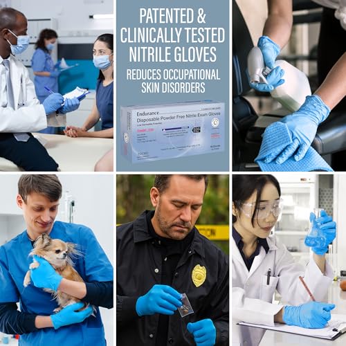 Ensure Blue Nitrile Gloves Medical Powder & Latex Free Chemical Resistant | 11.5 Inch Disposable Medical Exam Nitrile Gloves, Powder & Latex Free, Non Sterile, Chemo-Rated, High Risk, Single Use, 8 Mil - size: Small (Pack of 50)