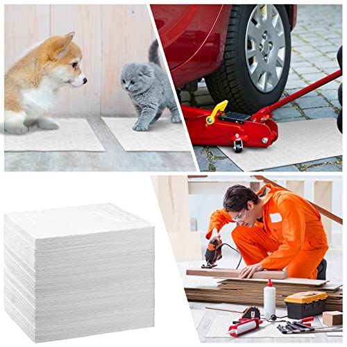 Timgle 250 Pcs 10 x 13 Inch Oil Absorbent Pads Oil Mat with Dispenser Box Oil Soak Pads Oil Spill Mat for Home Garage Basement