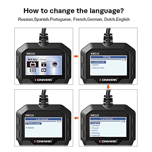KW210 12V Automotive Car Battery Tester Digital Multi Language Analyzer Tester Tool