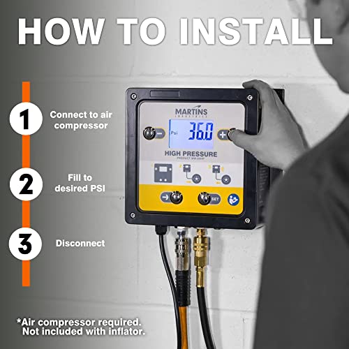 Martins Automatic Tire Inflator/Deflator – 4 Tire Inflation System | Digital Pressure Control | Simultaneous Inflation for Shop & Fleet Use - size: Automatic High Pressure