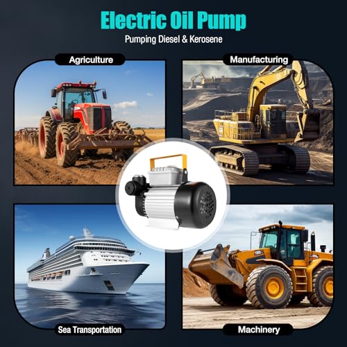 110V AC Motor Oil Fuel Fluid Extractor Electric Transfer Pump,60L/Min/15.75 Gpm 550W Self-priming Gear Electric Oil Transfer Pump
