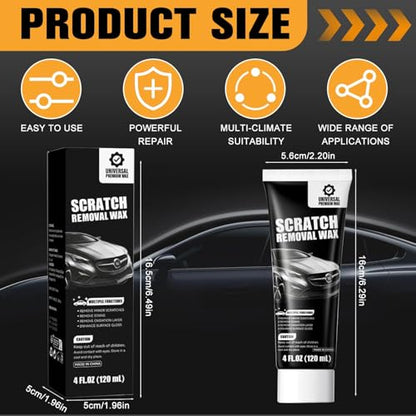 Car Scratch Remover Wax for Car, Scratch Remover for Vehicles for Vehicles Blemishes, Car Paint Scratch Repair, Polishing & Waxing Kits with Buffer Pad, Towel